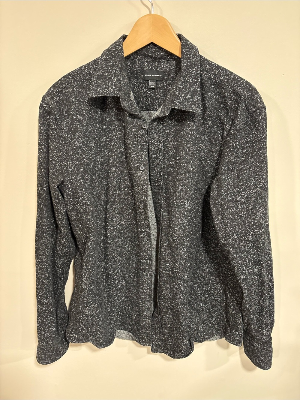 Club Monaco Black Heathered Knit Cardigan